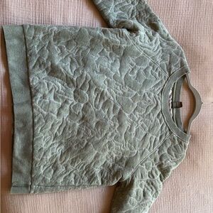 Prana Green Quilted Crew Neck Sweatshirt